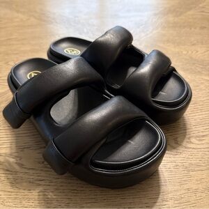 ASH Womens Black Zeta Platform Slide Sandals 41 Or Us 10.5